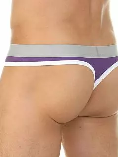 Стильные стринги с белой полоской на передней панели фиолетового цвета Van Baam RT39832